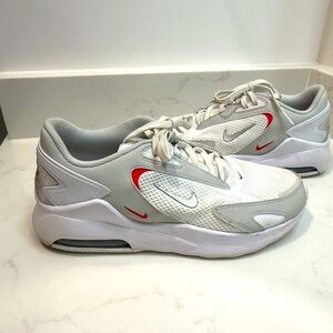 Nike White and Gray Sneakers with Red Accents
